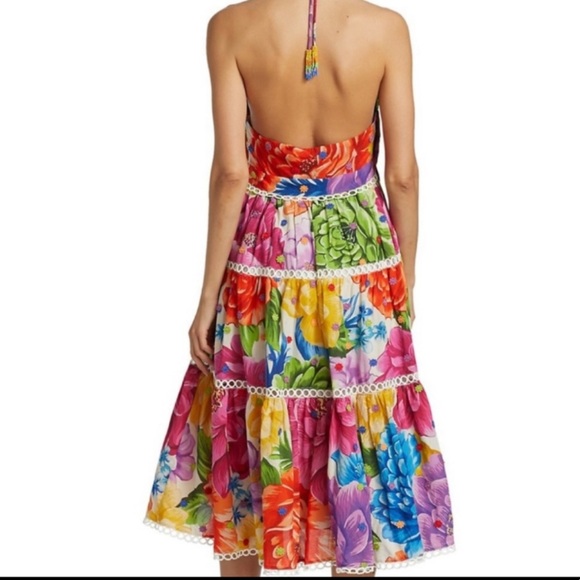 New Farm Rio Rainbow Chita Flower midi dress sz XL This dress is a show stopper! - Picture 3 of 15